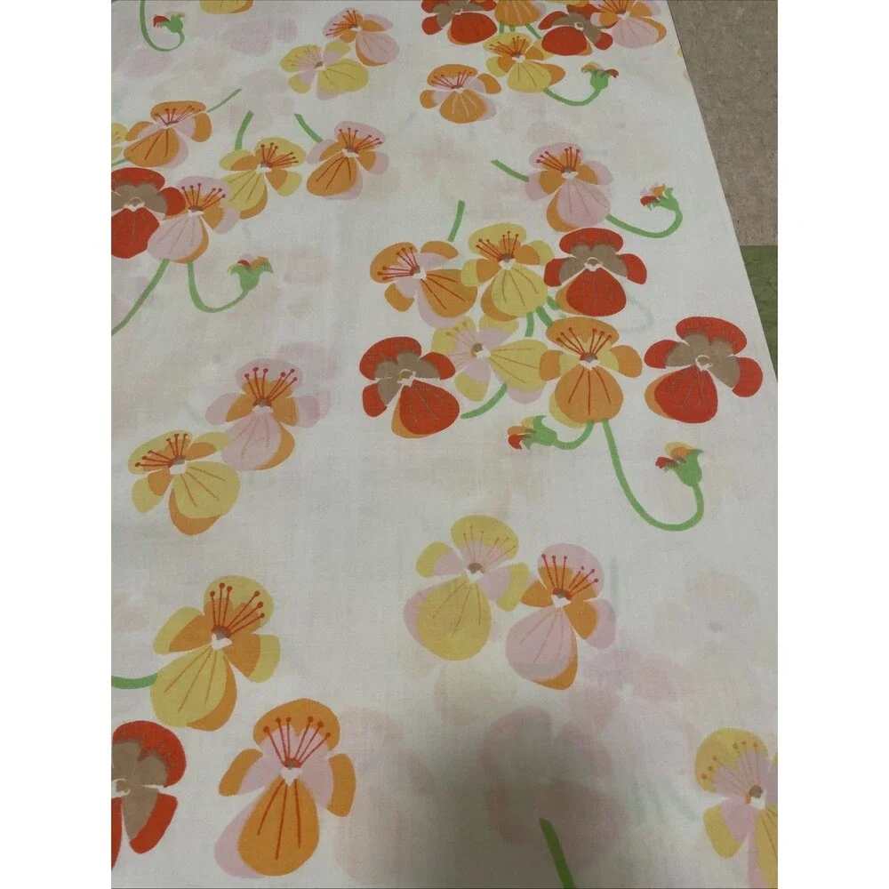 Vintage 60s SEARS ROEBUCK Bright Mod Colorful Boho Panises Print Pillowcase